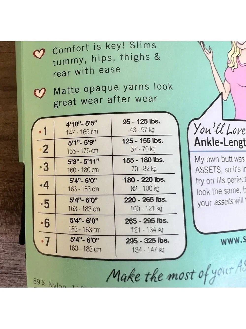 Love Your Assets by SPANX Ankle Length Shaping Black Tights Size 3 #H243023